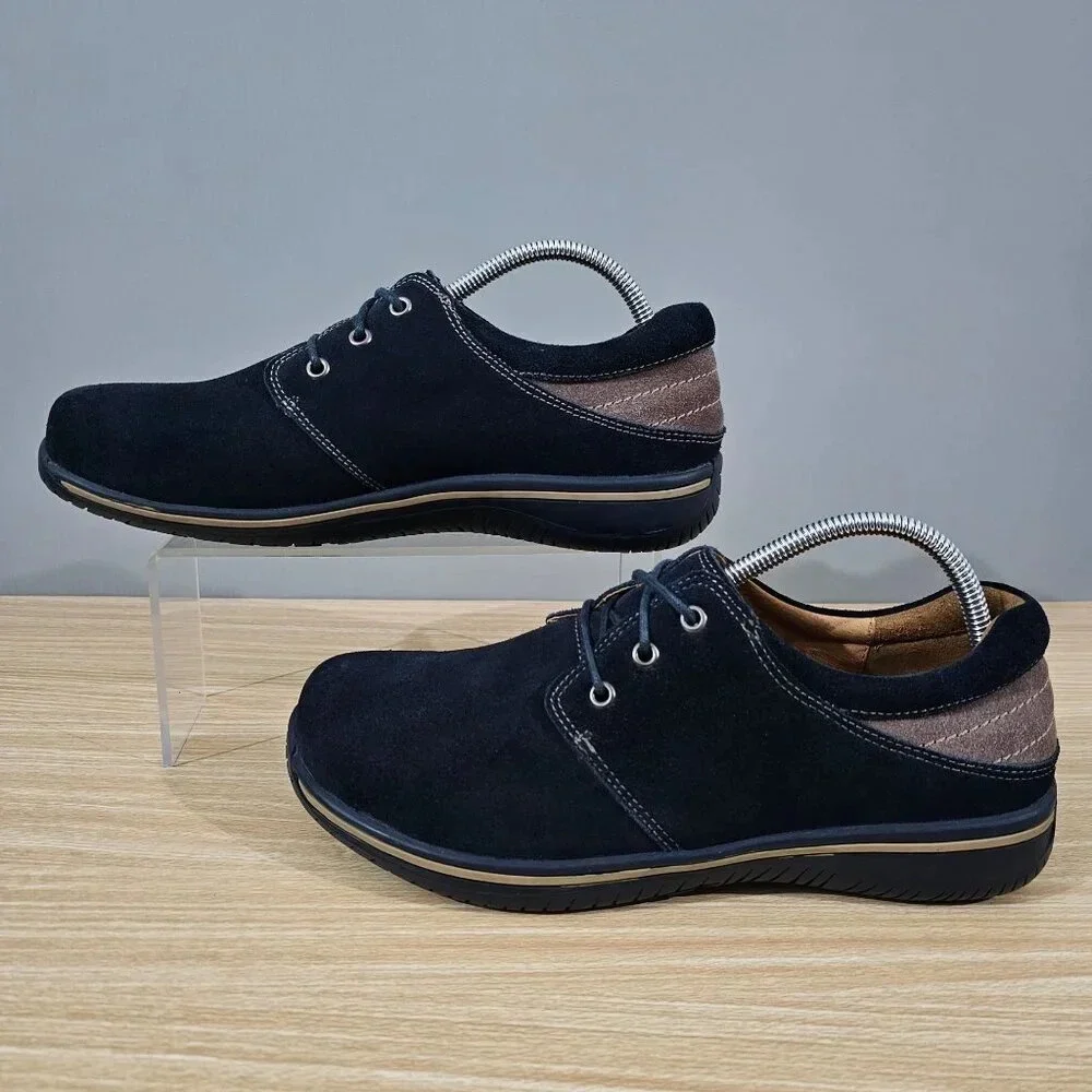 Alegria Alex Casual Oxford Lace Up Sneaker Mens EU 43 Navy Blue Suede Sand